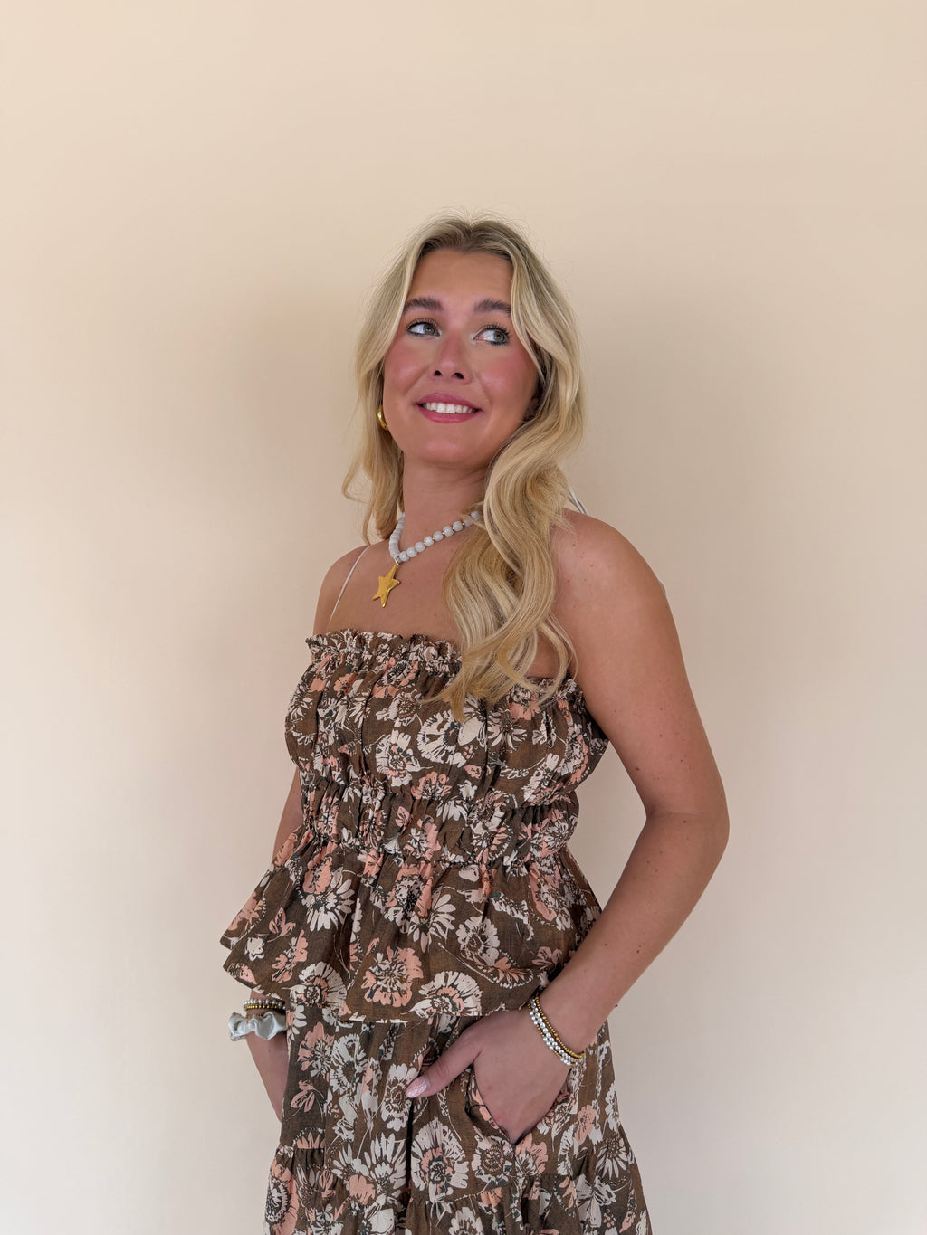 Printed Top with Ties