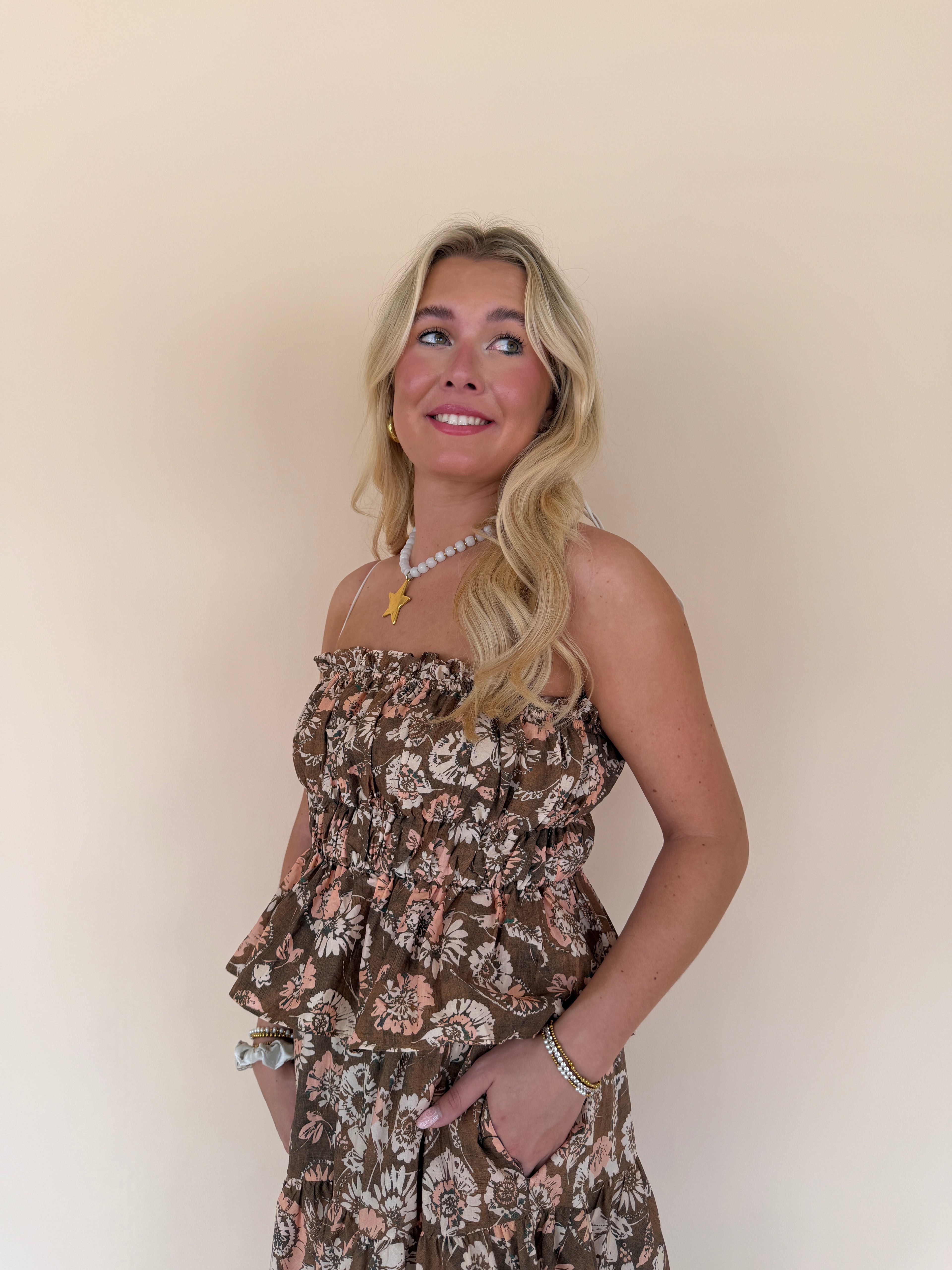 Printed Top with Ties
