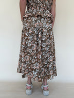 Printed Tiered Midi Skirt