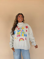 Open Doors Reversible Mock Neck Sweatshirt