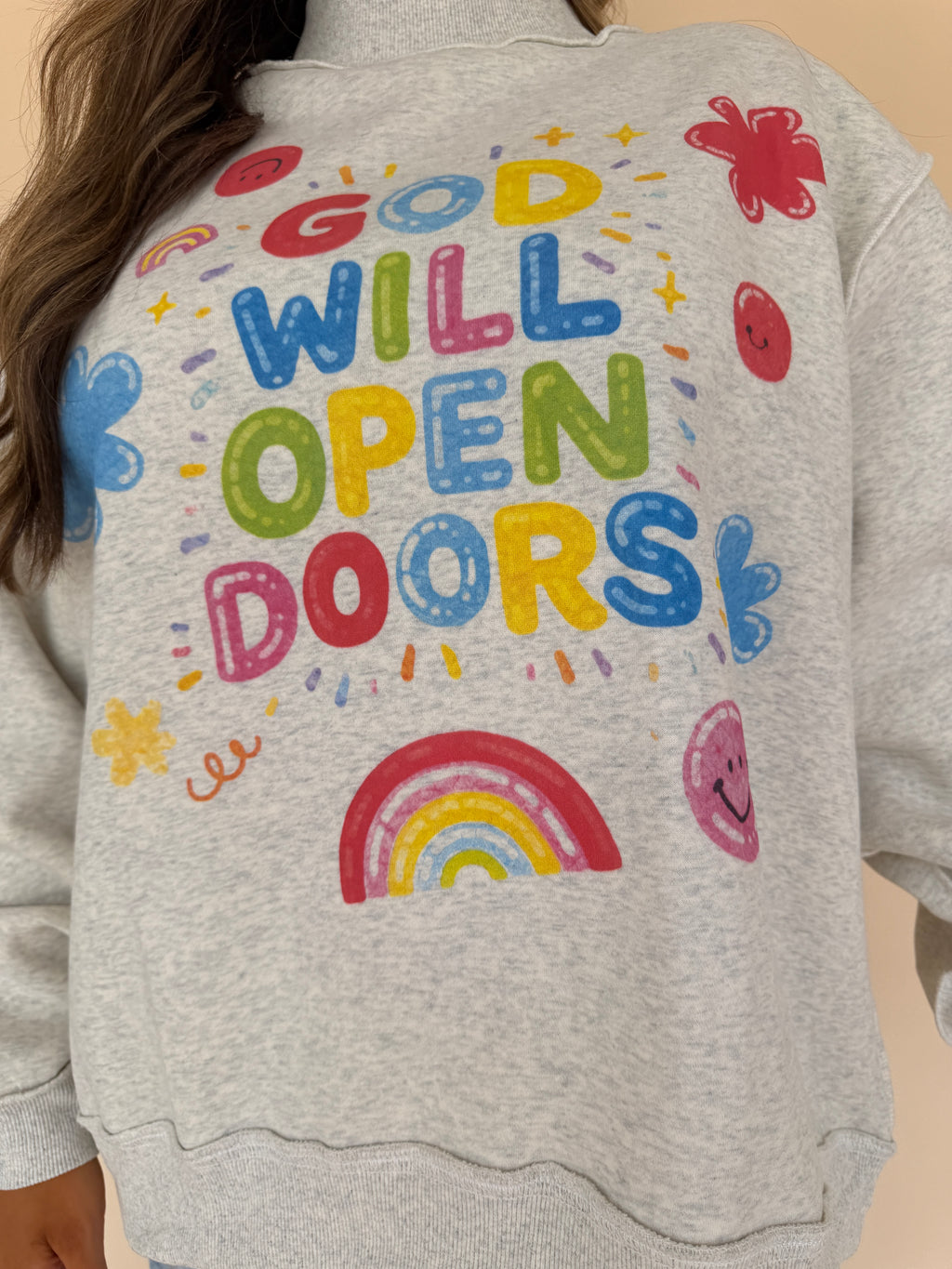 Open Doors Reversible Mock Neck Sweatshirt