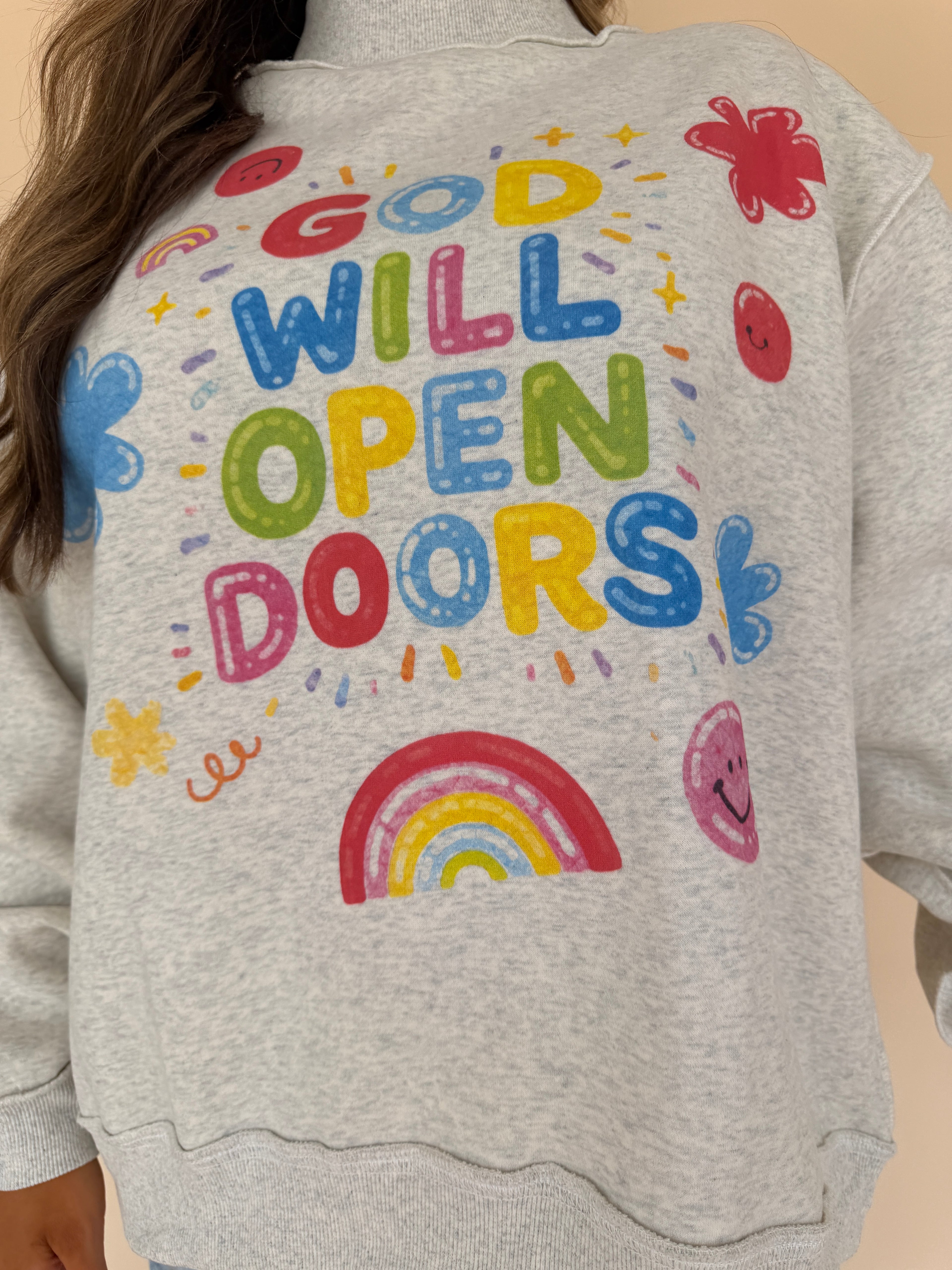 Open Doors Reversible Mock Neck Sweatshirt