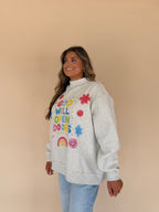 Open Doors Reversible Mock Neck Sweatshirt
