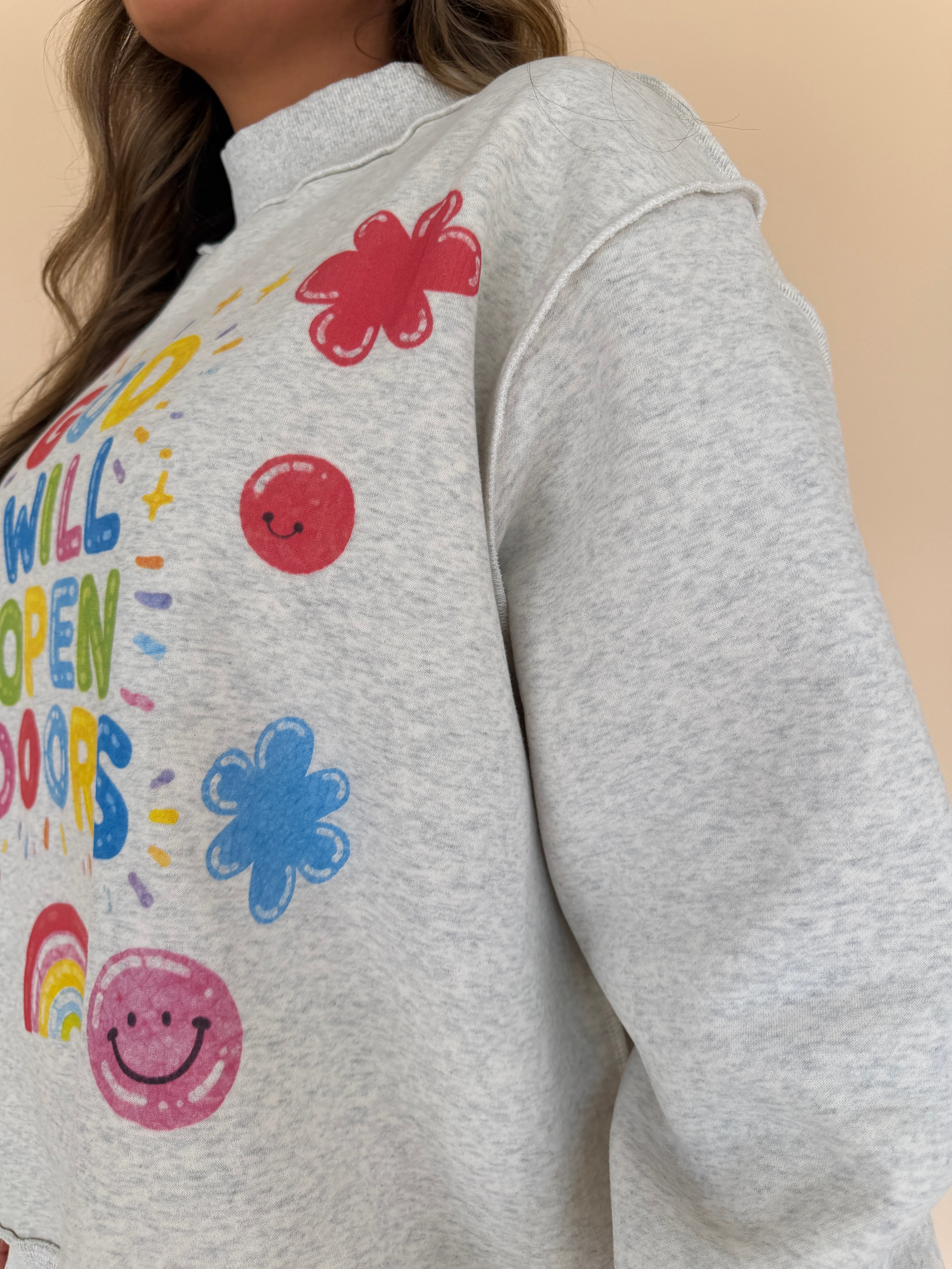 Open Doors Reversible Mock Neck Sweatshirt