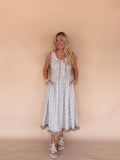 Combo Ruffle Floral Midi Dress