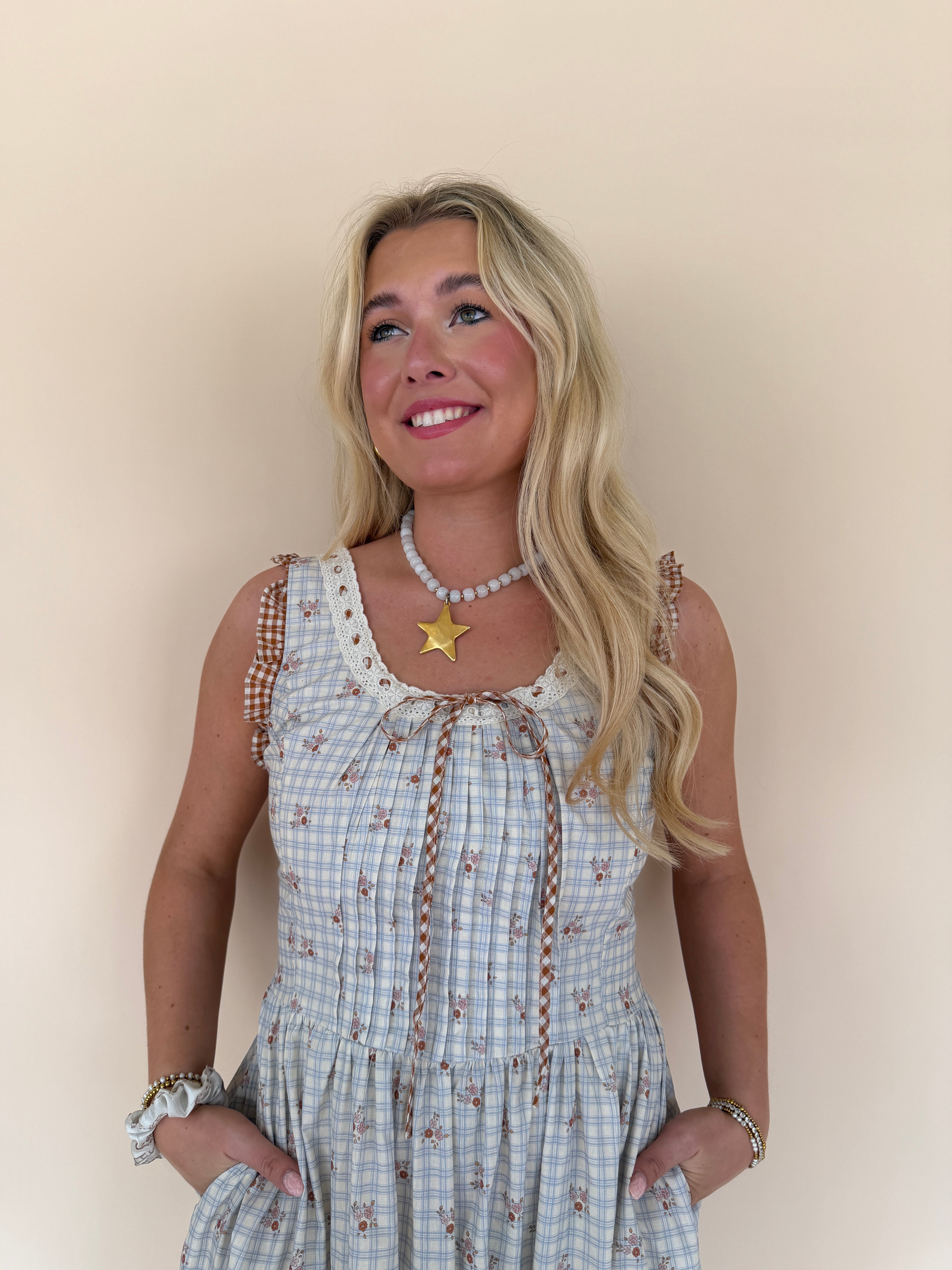 Combo Ruffle Floral Midi Dress