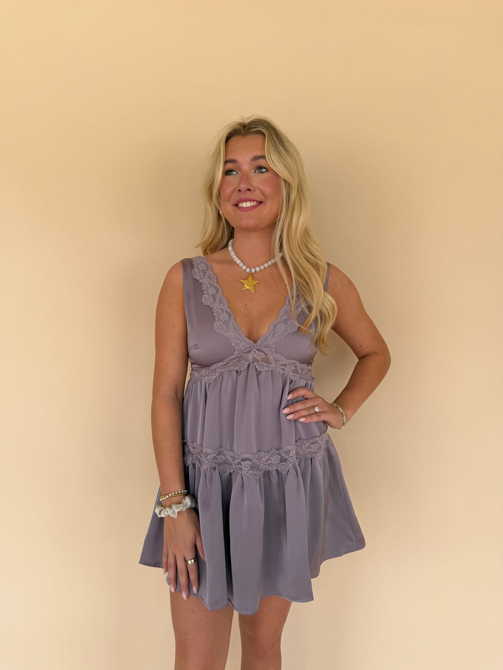 Babydoll Mini Dress w/ Lace