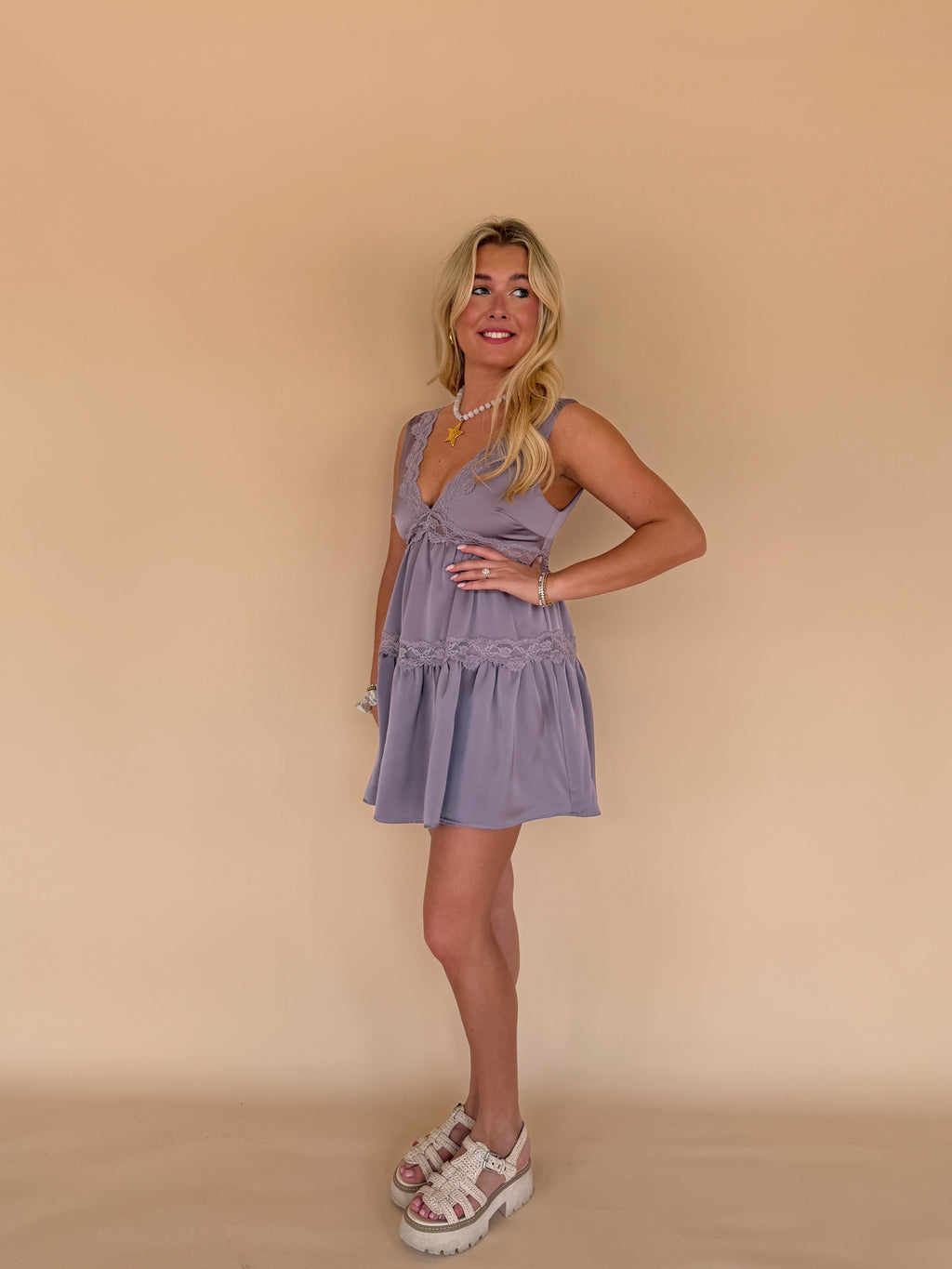 Babydoll Mini Dress w/ Lace