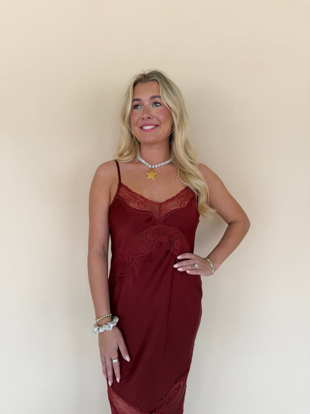 Bruna Lace Inset Midi Dress
