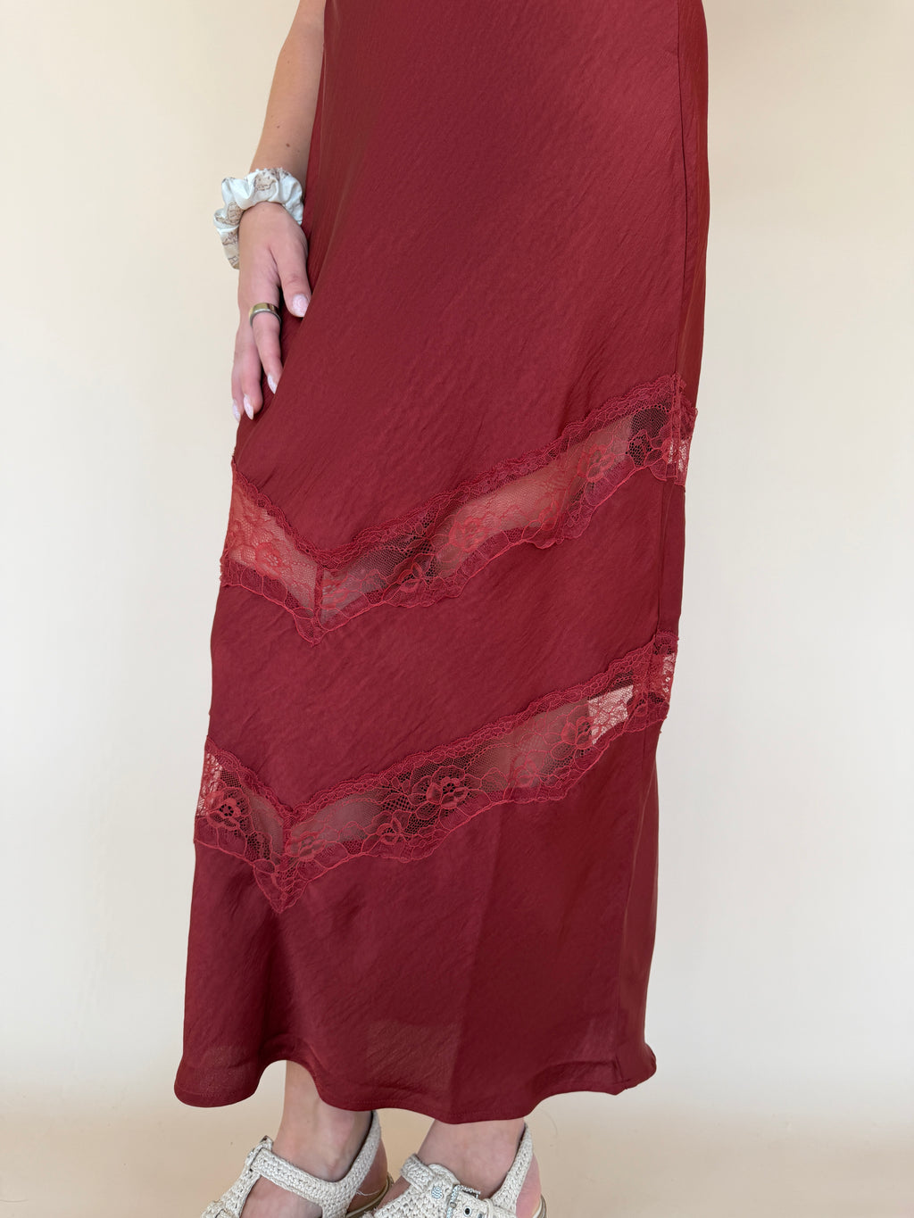 Bruna Lace Inset Midi Dress