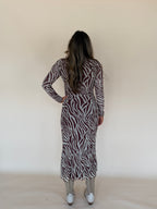 Sevilla Zebra Mesh Midi Dress