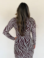 Sevilla Zebra Mesh Midi Dress