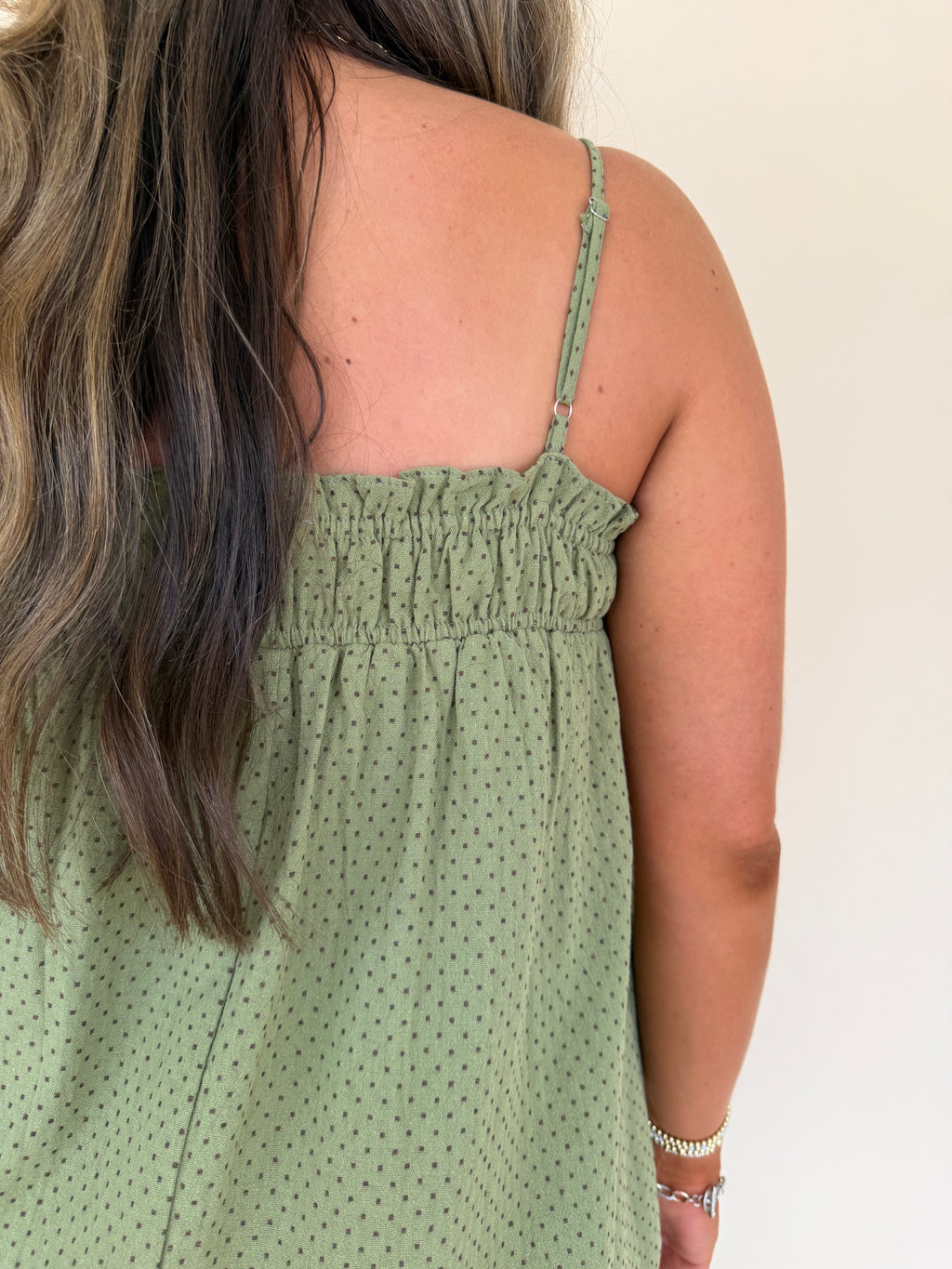 Ditsy Dot Smocked Midi Dress