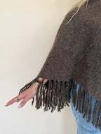 Fringe Turtleneck Sweater Poncho