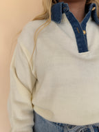 Collared Denim Sweater