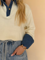 Collared Denim Sweater
