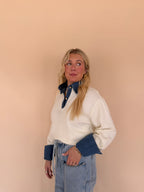 Collared Denim Sweater