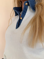 Collared Denim Sweater