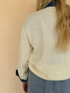 Collared Denim Sweater