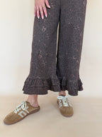 Ruffle Wide Leg Denim