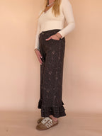 Ruffle Wide Leg Denim
