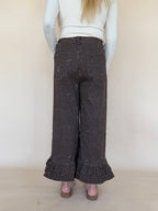 Ruffle Wide Leg Denim