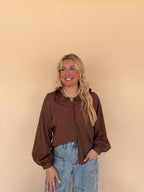 Plaid Ruffle Collar Blouse