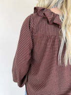 Plaid Ruffle Collar Blouse