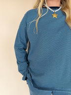 Striped Knit Long Sleeve Top