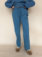 Striped Knit Wide Leg Pants