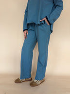 Striped Knit Wide Leg Pants