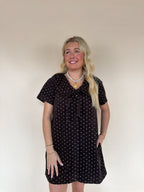 Polka Dot Corduroy Dress