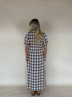 Plaid Smocked Midi Dress
