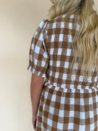 Plaid Smocked Midi Dress