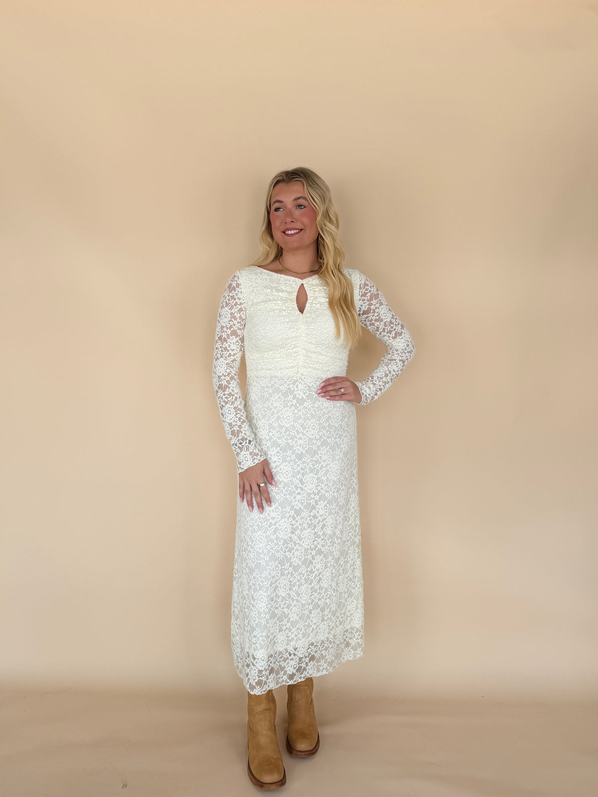 Lace Keyhole Maxi Dress
