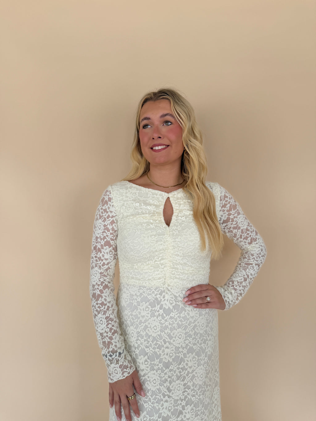 Lace Keyhole Maxi Dress