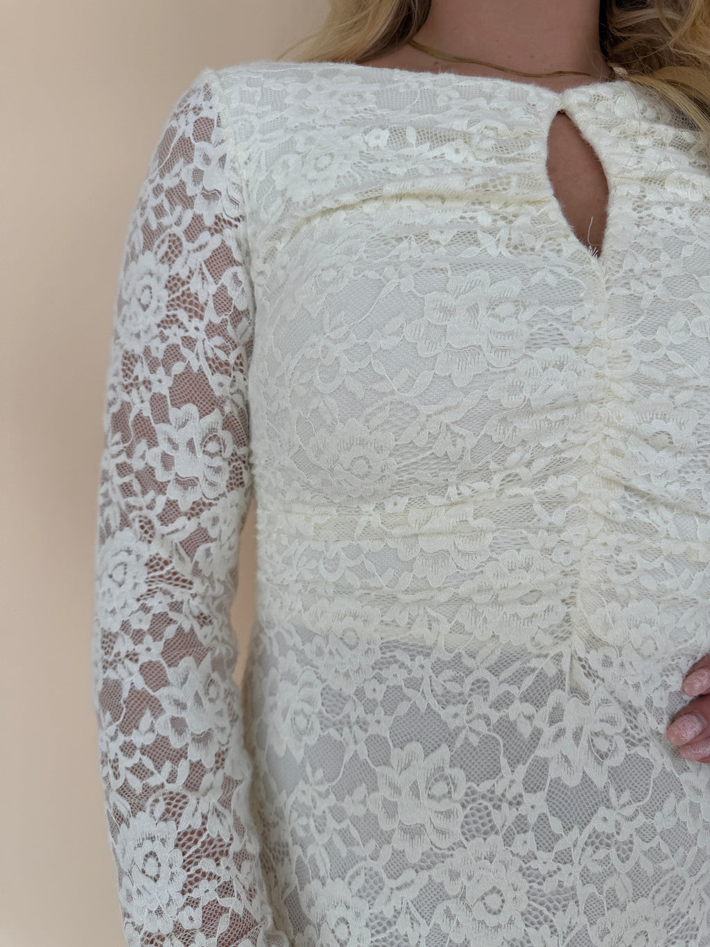 Lace Keyhole Maxi Dress