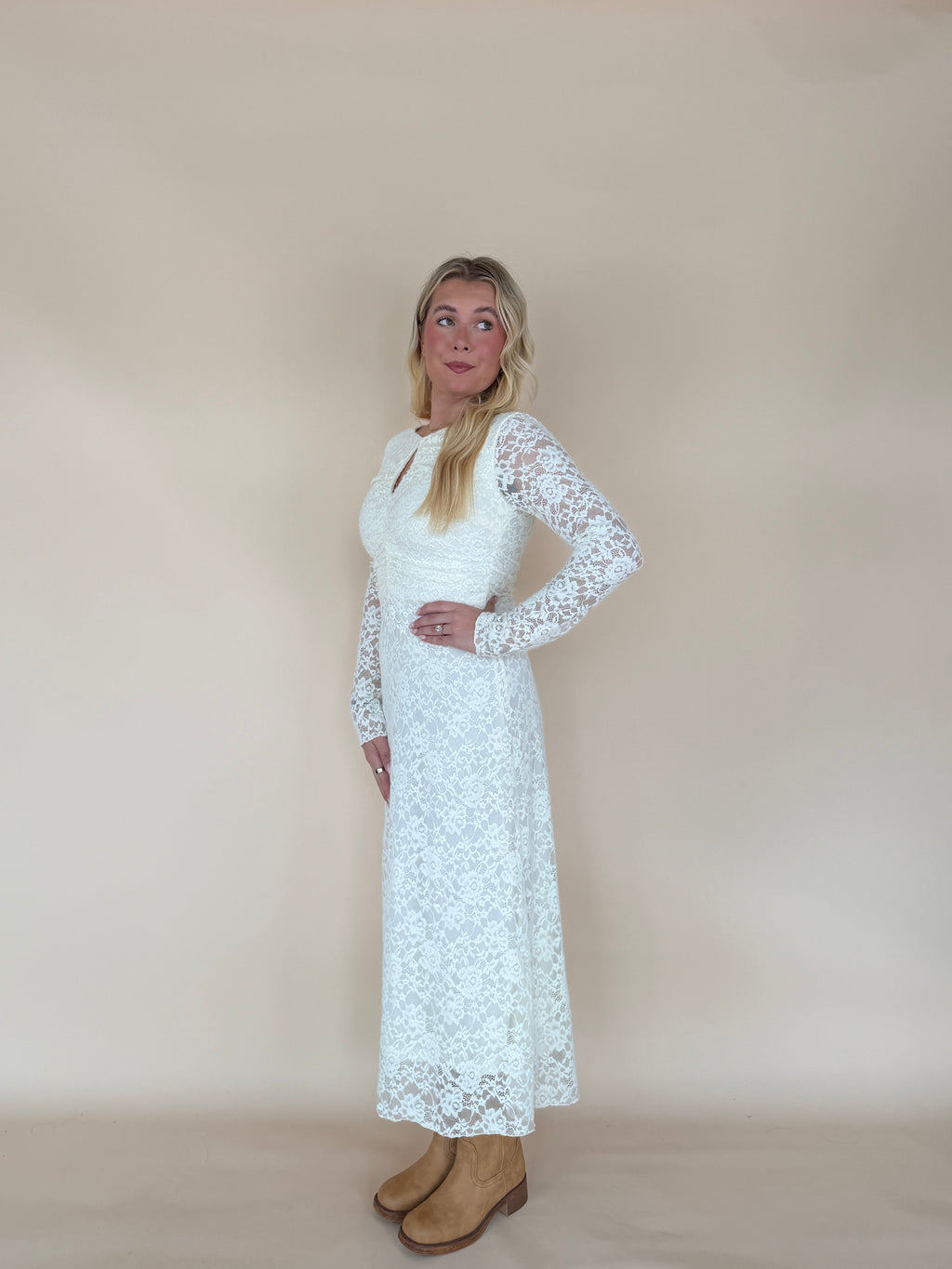 Lace Keyhole Maxi Dress