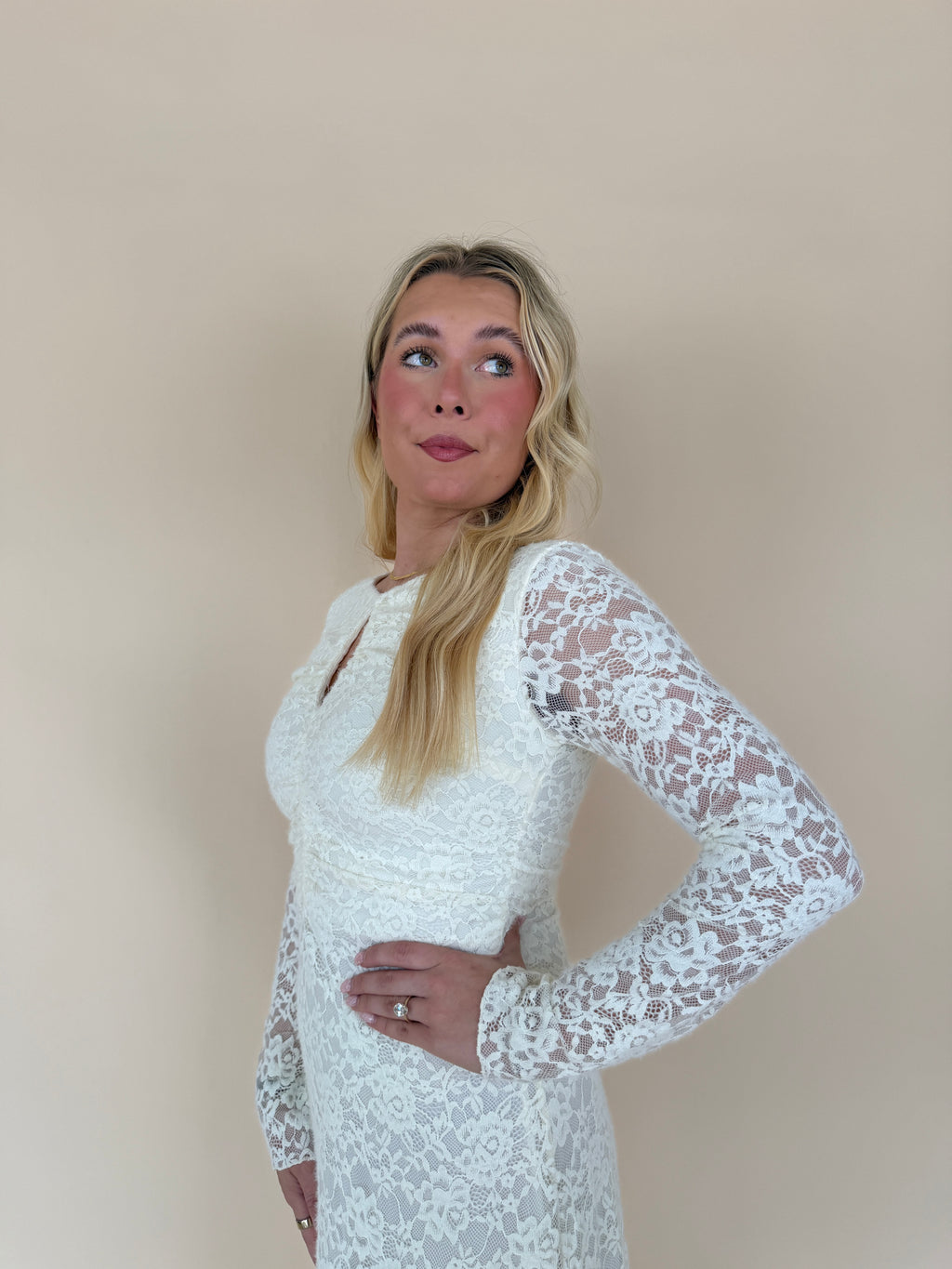 Lace Keyhole Maxi Dress