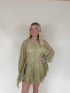 Lace Mock-Neck Mini Dress