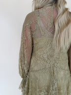 Lace Mock-Neck Mini Dress