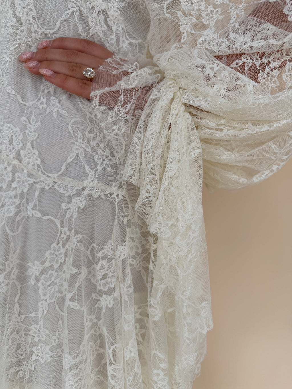 Lace Mock-Neck Mini Dress