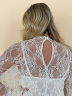 Lace Mock-Neck Mini Dress