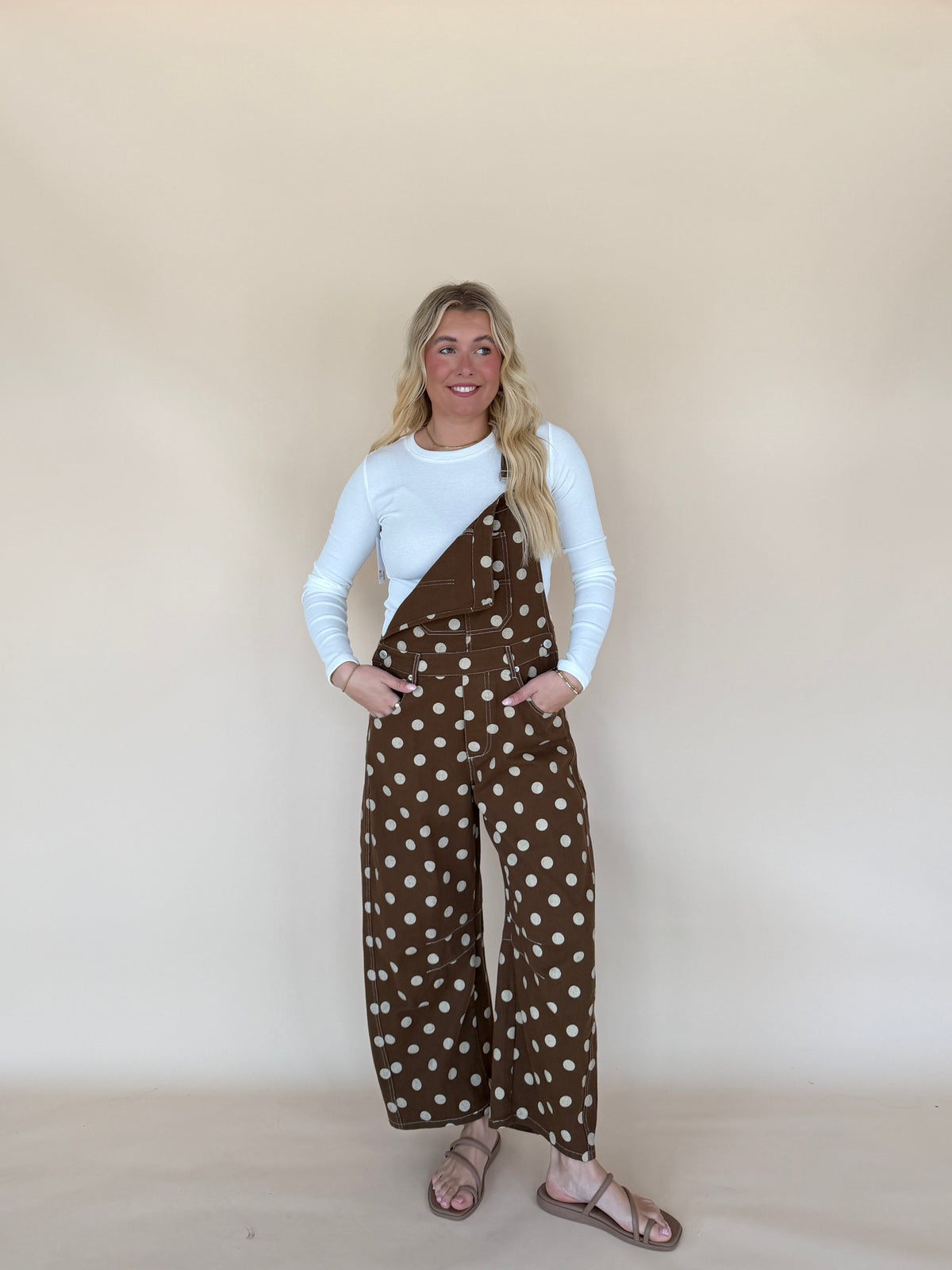 Mineral Washed Polka Dot Jumpsuit