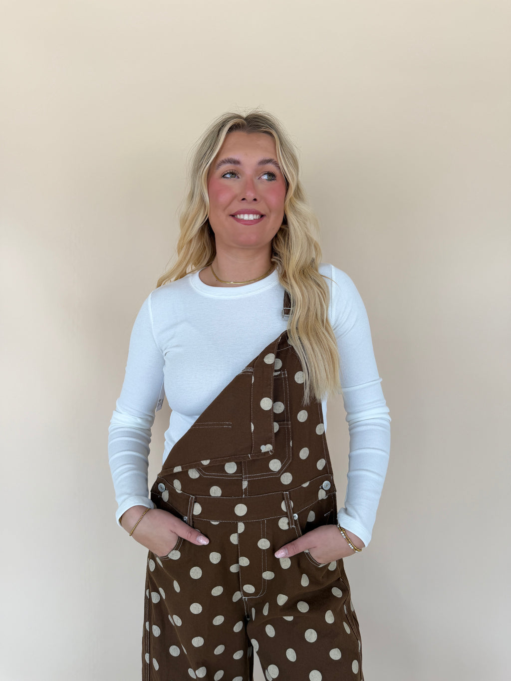 Mineral Washed Polka Dot Jumpsuit