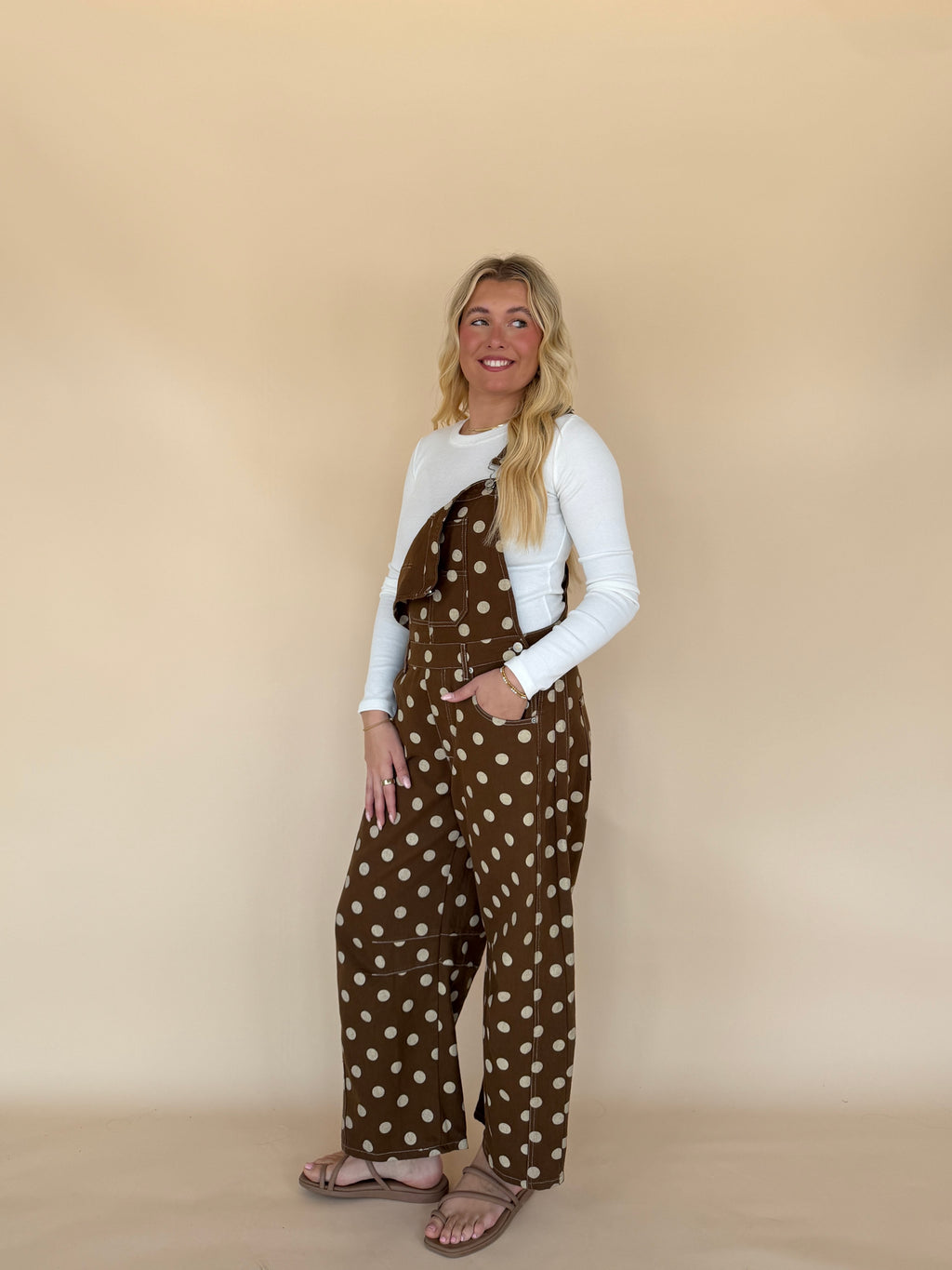 Mineral Washed Polka Dot Jumpsuit
