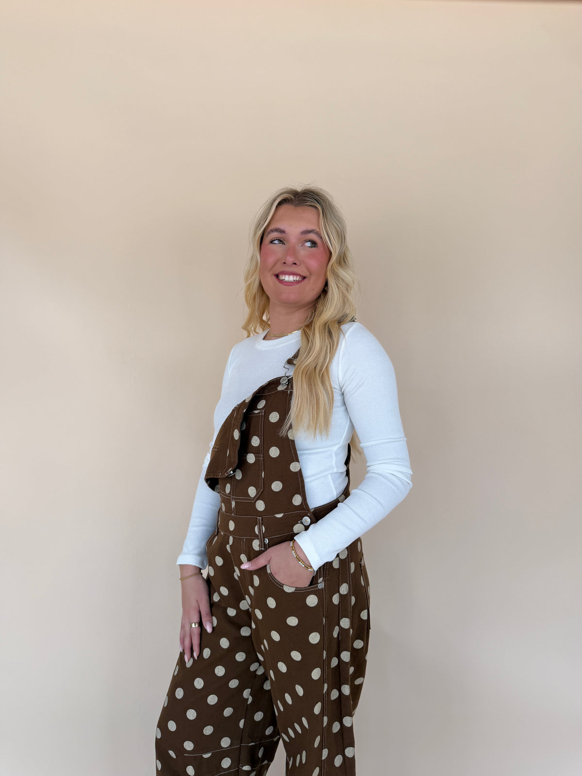 Mineral Washed Polka Dot Jumpsuit