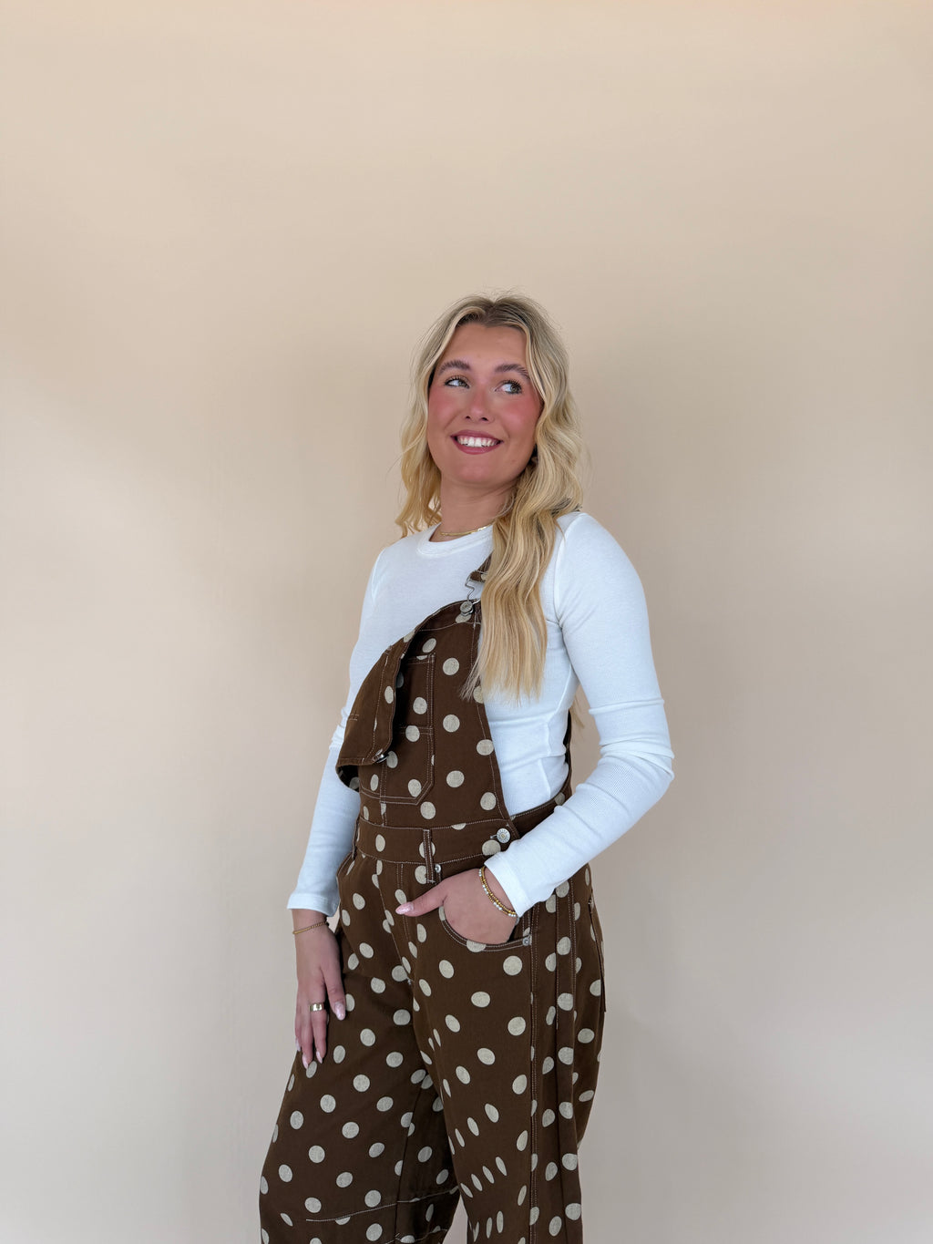 Mineral Washed Polka Dot Jumpsuit
