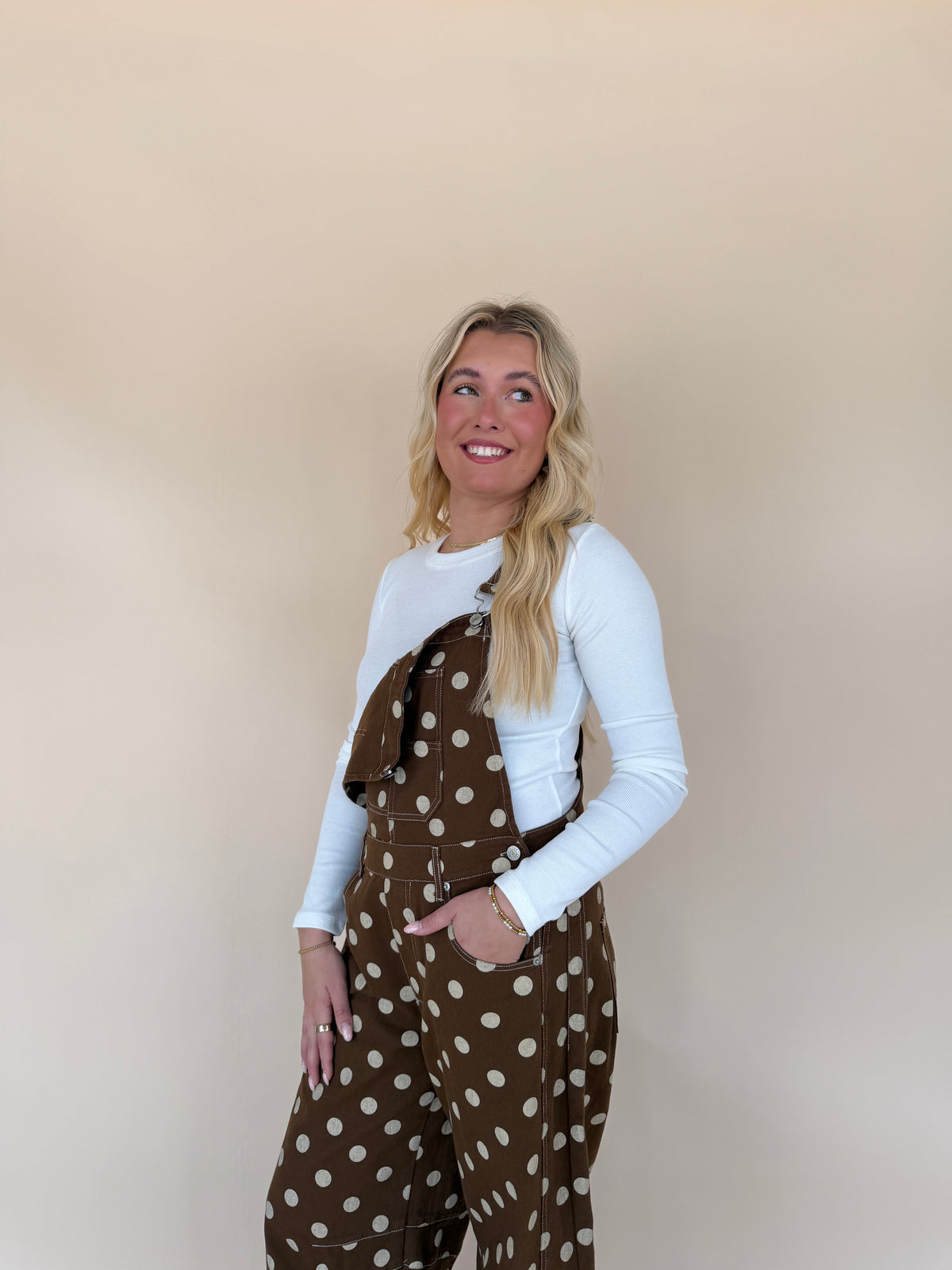 Mineral Washed Polka Dot Jumpsuit