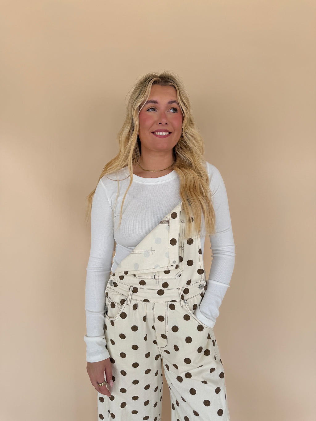 Mineral Washed Polka Dot Jumpsuit